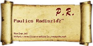 Paulics Radiszló névjegykártya